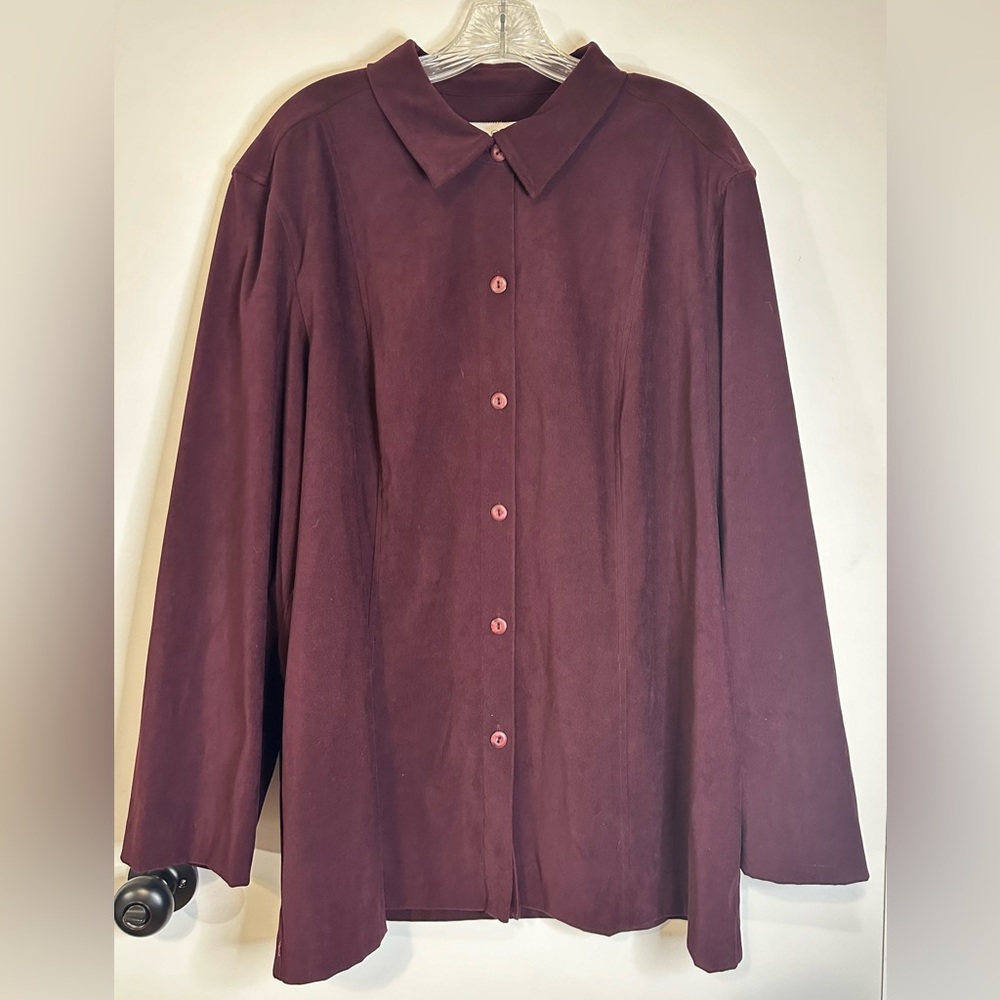 Vintage Maggie McNaughton Purple Suede Shacket Women Blazer Career Classic 18W